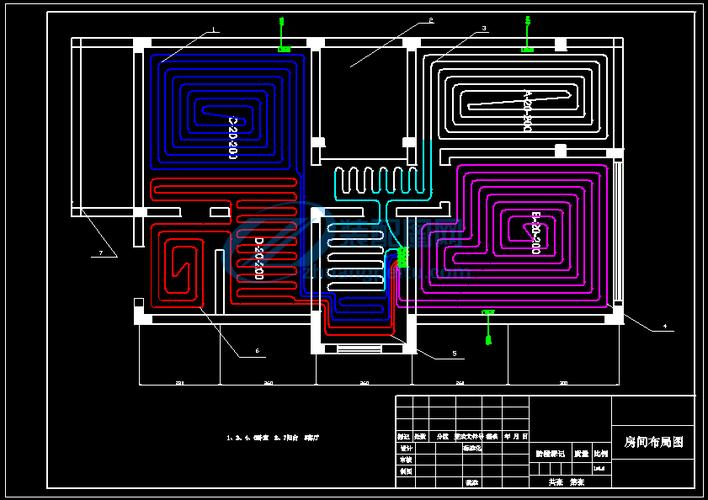 100平米户式空气源热泵水地暖系统设计含cad图纸说明书